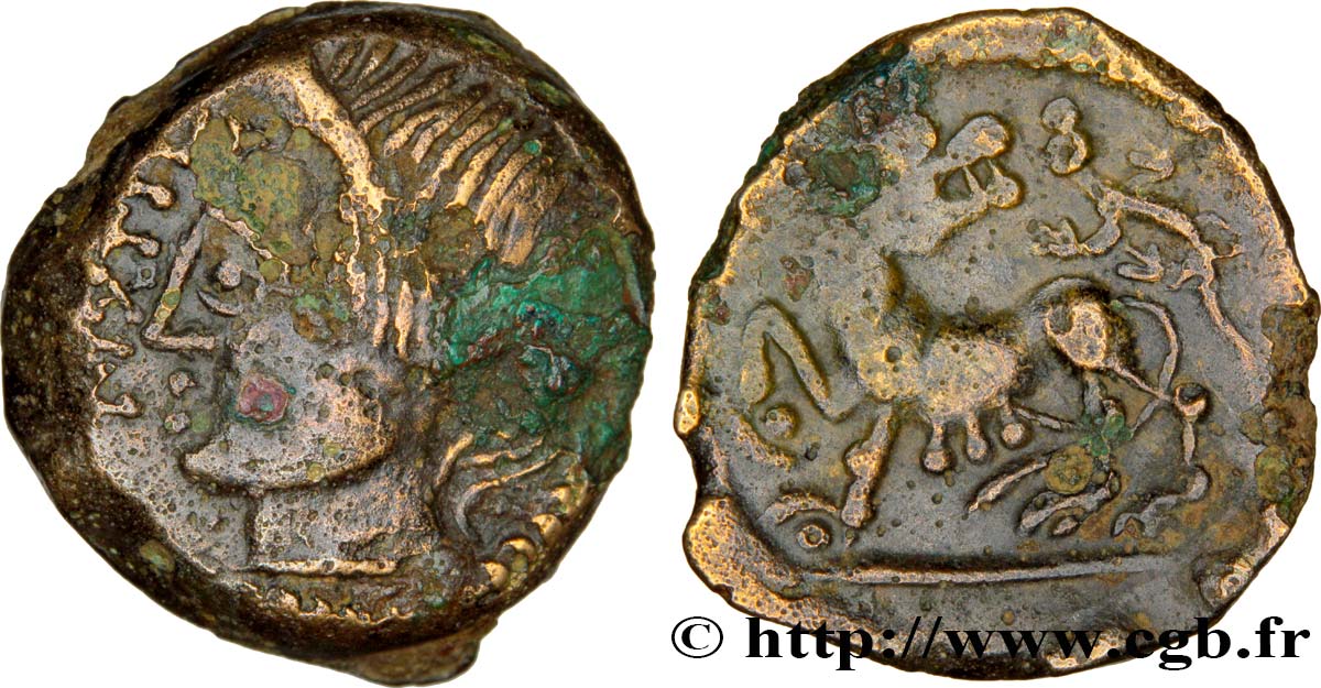 GALLIEN - CARNUTES (Region die Beauce) Bronze PIXTILOS classe II à la louve et au lézard SS