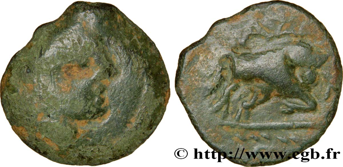 MASSALIA - MARSEILLES Bronze au taureau (hémiobole ?), à la palme MB/BB