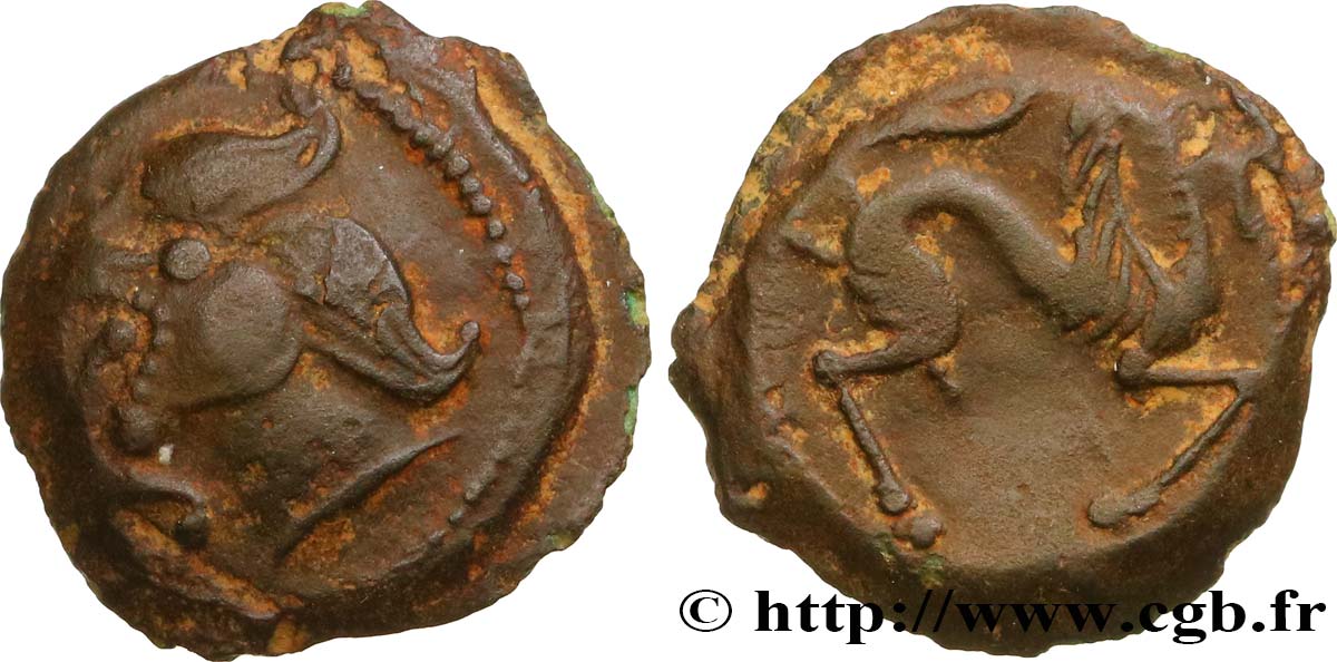 BITURIGES CUBI, INCERTI Bronze au loup et au pégase, tête à gauche q.SPL