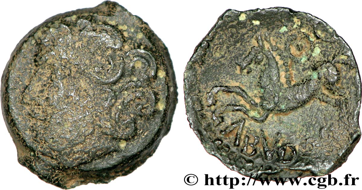 GALLIA - BITURIGES CUBI (Región de Bourges) Bronze ABVDOS aux trois annelets pointés BC/BC+