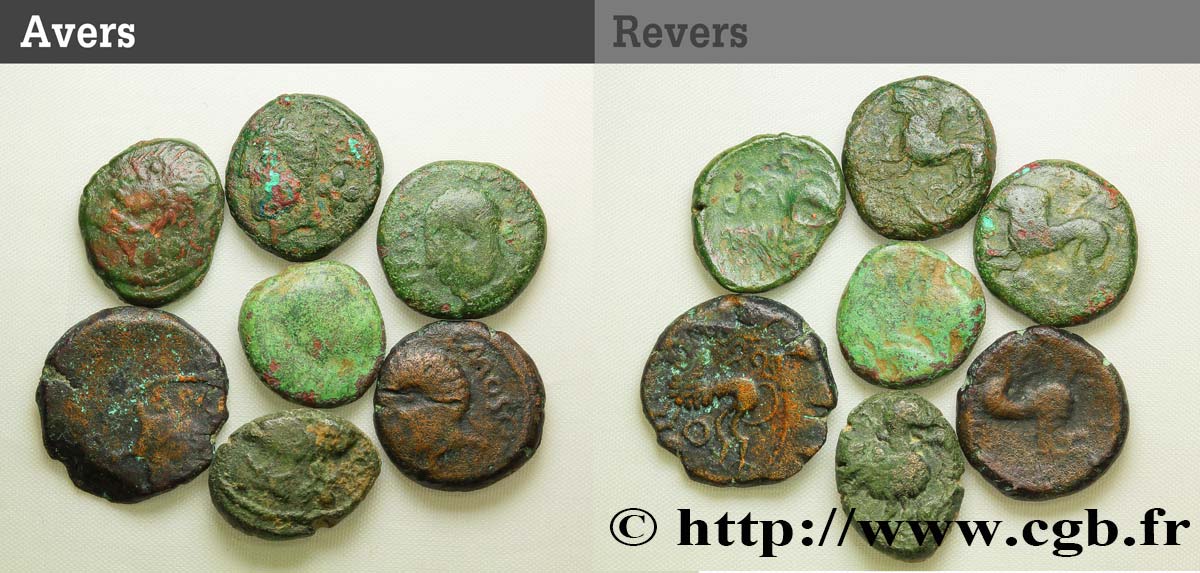 GALLIEN - BELGICA - REMI (Region die Reims) Lot de 7 bronzes ATISIOS REMOS, classes variées lot