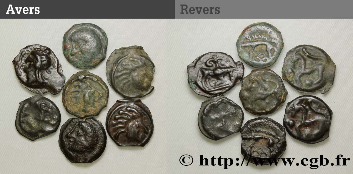 GAULE BELGIQUE - CELTIQUE Lot de 7 potins lot