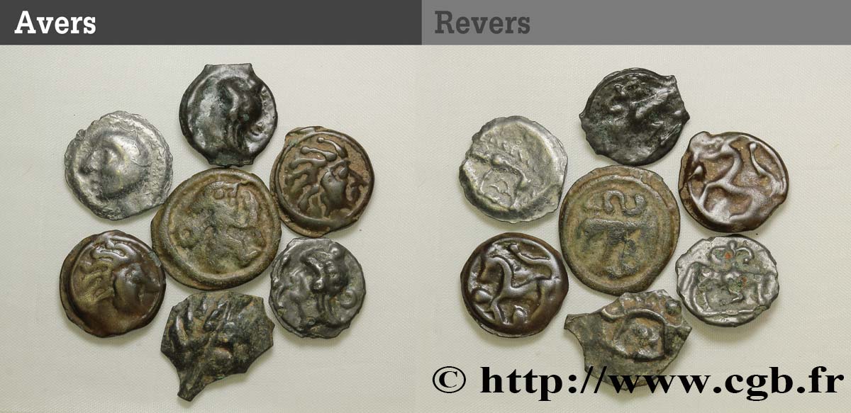 GAULE BELGIQUE - CELTIQUE Lot de 7 potins lot