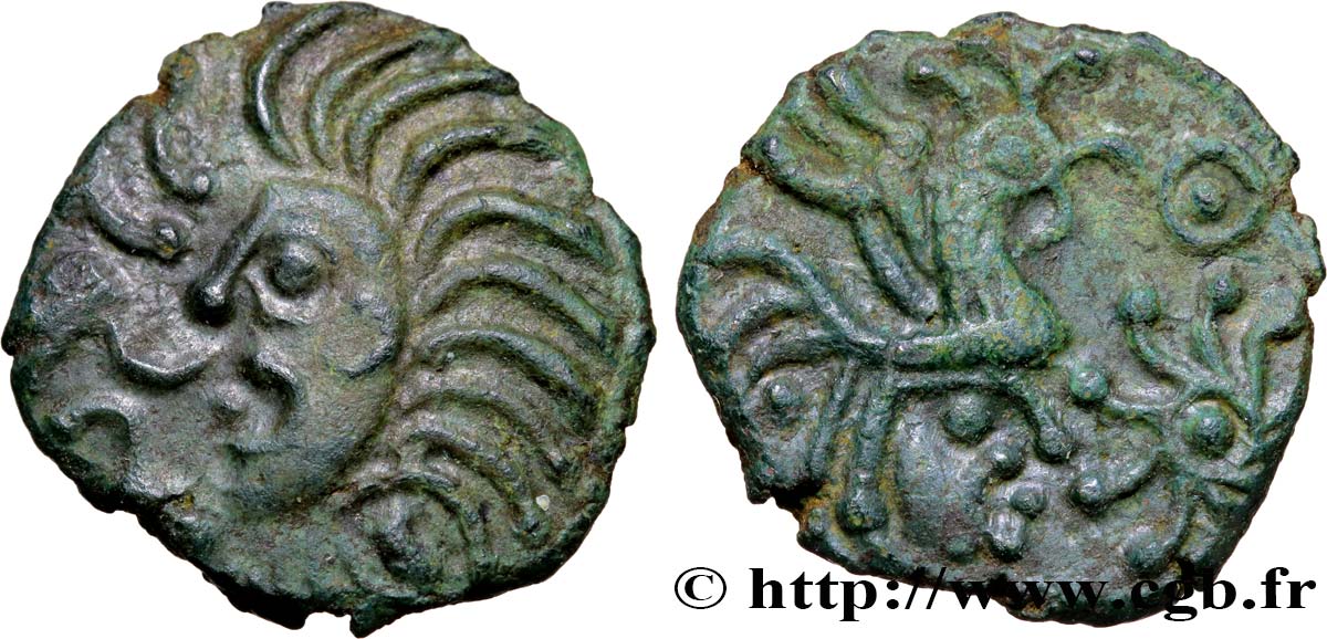 GALLIA - BELGICA - BELLOVACI (Regione di Beauvais) Bronze au coq à tête humaine SPL