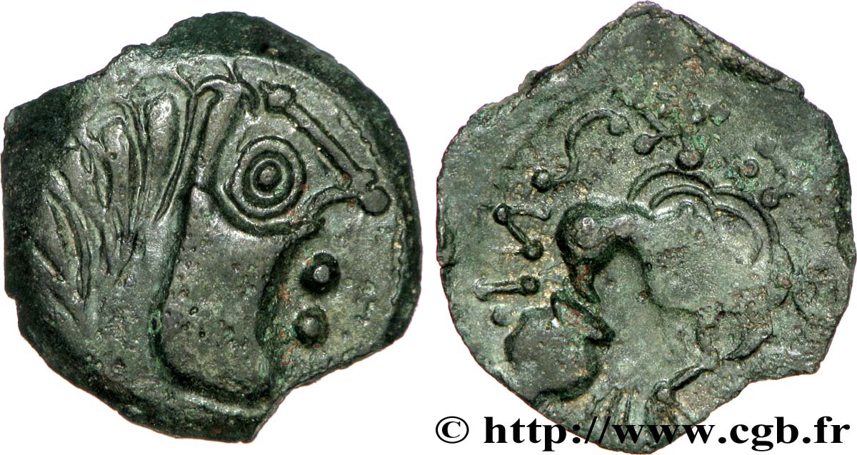 GALLIA SENONES (Regione di Sens) Bronze INS à l’oiseau et au vase, classe VIII q.SPL/BB