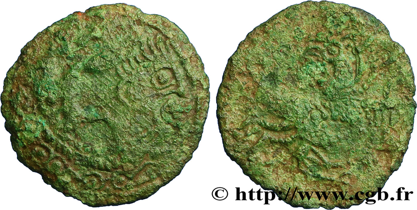 GALLIA - BELGICA - BELLOVACI (Regione di Beauvais) Bronze “au nageur et aux coqs affrontés” q.MB