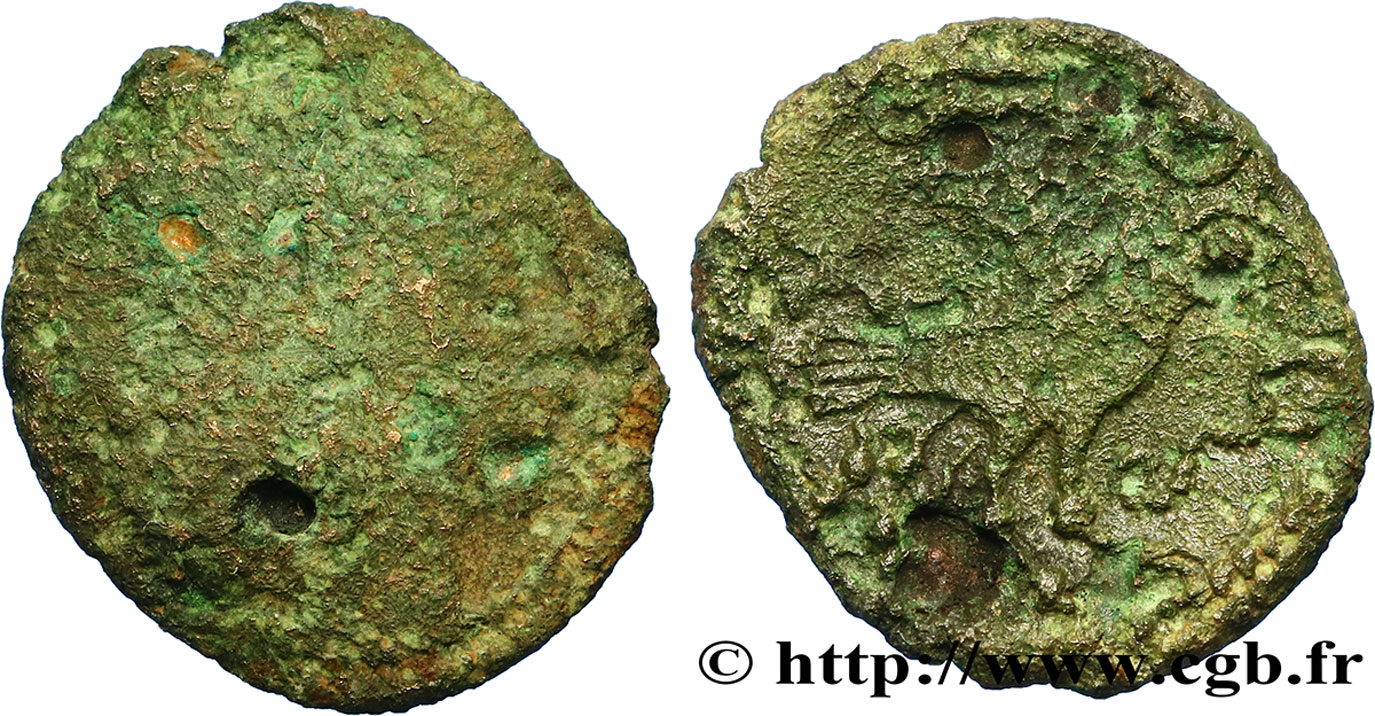 BELLOVAQUES (Région de Beauvais) Bronze au coq, “type de Bracquemont”, revers inédit B/TB
