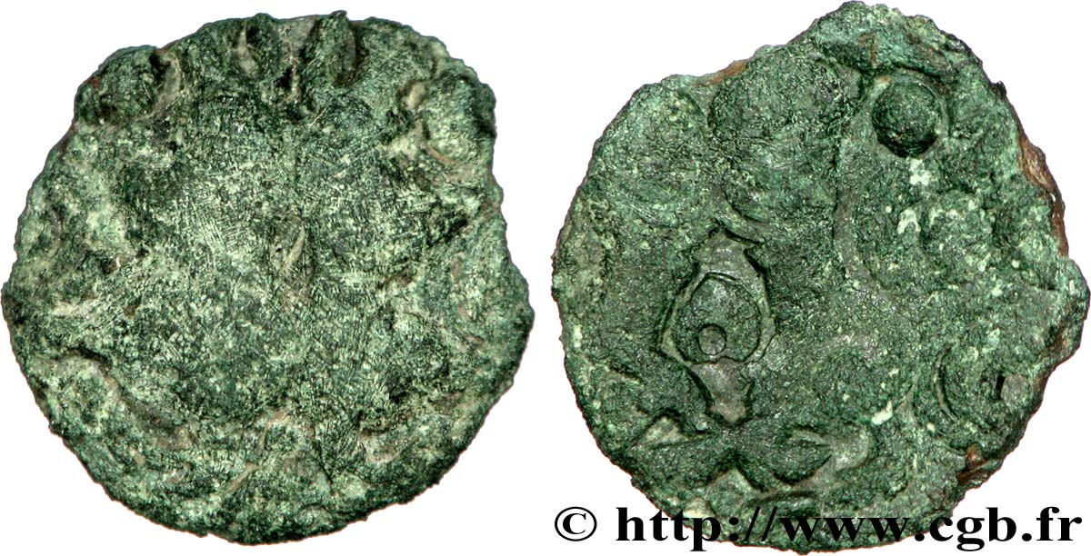 GALLIA BELGICA - AMBIANI (Región de Amiens) Bronze aux bœufs adossés, BN 8524 BC