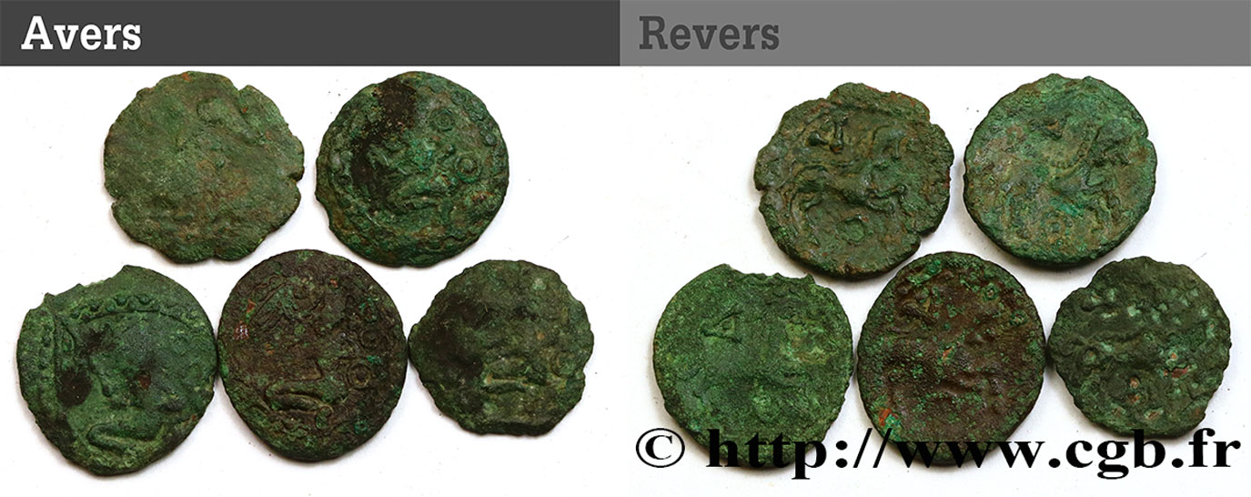 GALLIA - BELGICA - BELLOVACI (Regione di Beauvais) Lot de 5 bronzes à l’archer agenouillé lotto