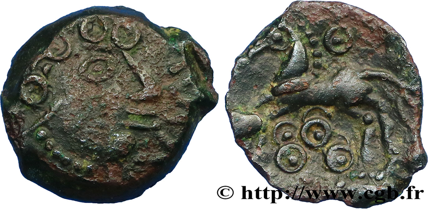 GALLIA BELGICA - REMI (Regione di Reims) Bronze au cheval et aux annelets q.BB/BB