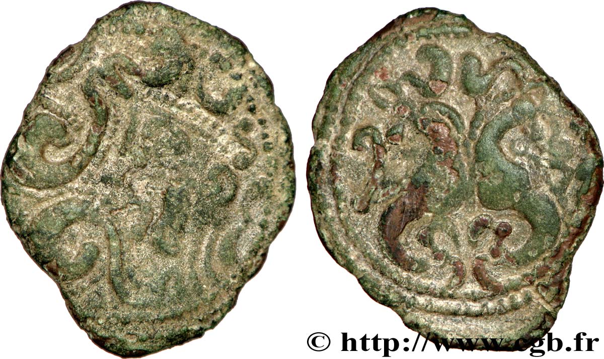 GALLIA BELGICA - AMBIANI (Región de Amiens) Bronze aux hippocampes adossés, BN. 8526 MBC