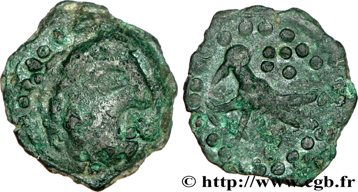 GALLIA - BELGICA - BELLOVACI (Regione di Beauvais) Bronze à l oiseau, “type de Vendeuil-Caply” MB/BB