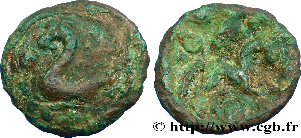 GALLIEN - BELGICA - AMBIANI (Region die Amiens) Bronze au monstre marin - DT. 430 fSS