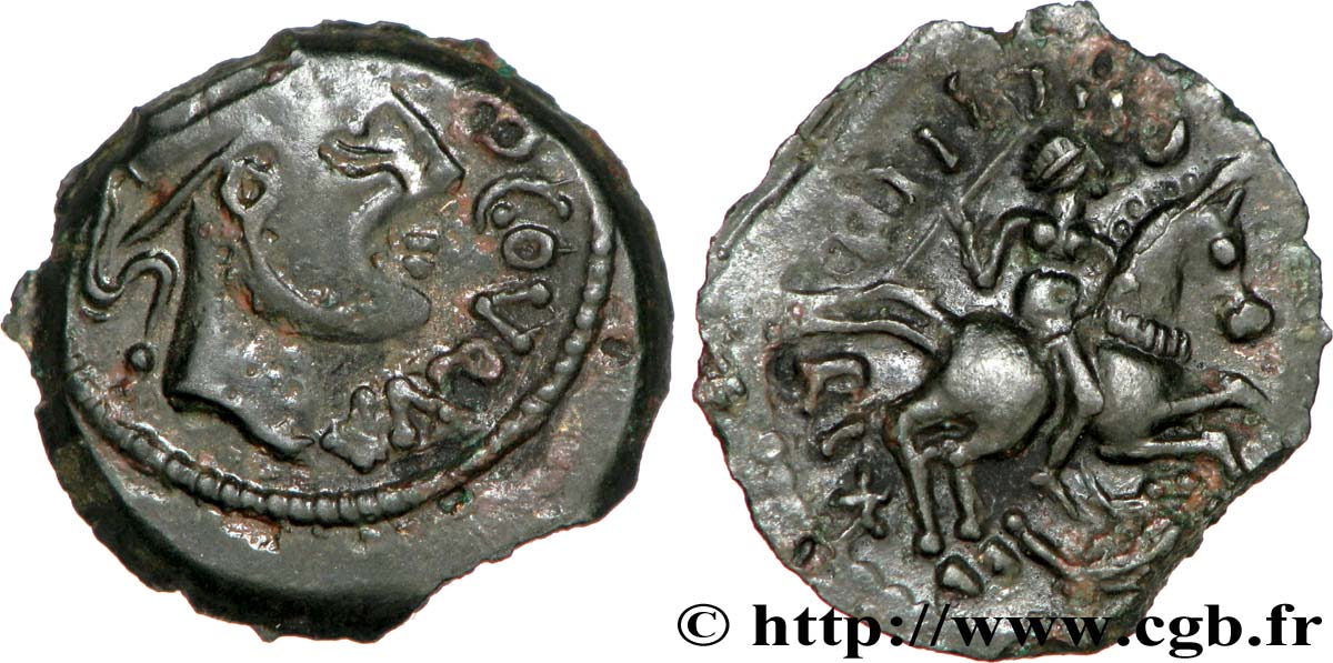 TURONES (Regione di Touraine) Bronze ANADGOVONA / CIILIICORIX au cavalier q.SPL