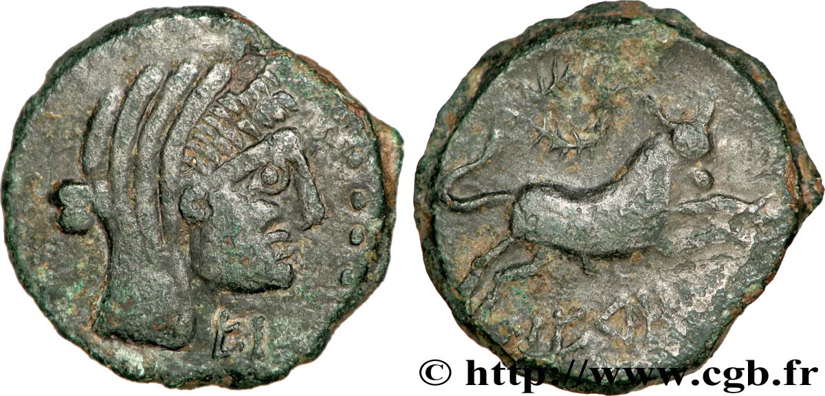 GALLIEN - NEDENES (oppidum des Montlaures) Unité ou bronze au taureau fVZ/fSS