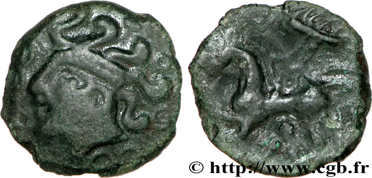 GALLIA - AULERCI EBUROVICES (Area of Évreux) Bronze au cheval et à l’oiseau XF/VF