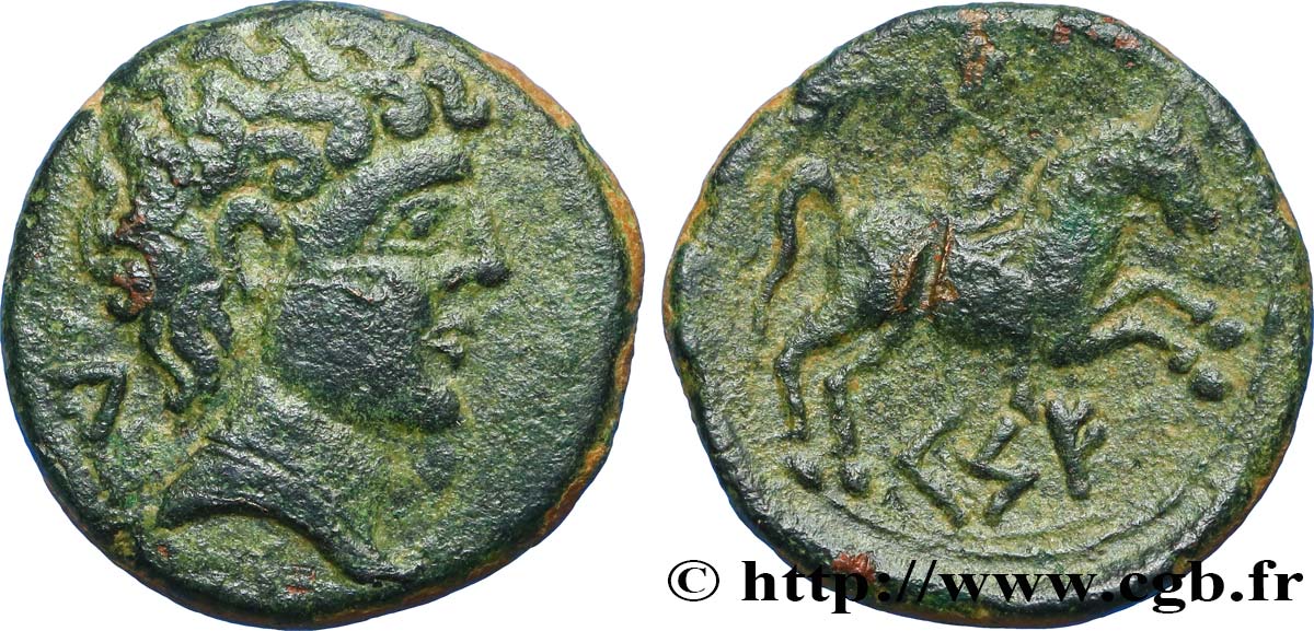 HISPANIA - IBERICO - KESE (Province of Tarragona) Unité de bronze au cavalier tenant une palme XF