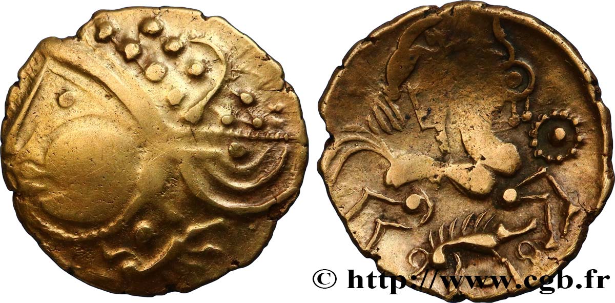 AULERQUES ÉBUROVICES (Région d Évreux) Hémistatère aux sangliers et à l’annelet perlé pointé TTB