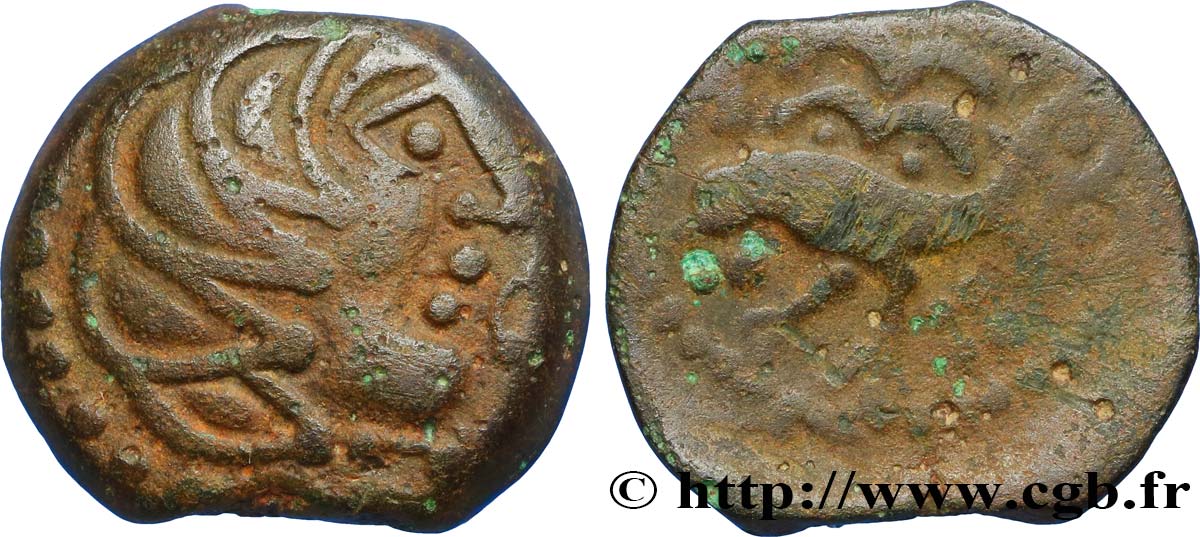 GALLIA - SENONES (Región de Sens) Bronze YLLYCCI à l’oiseau, classe VIIa MBC/BC