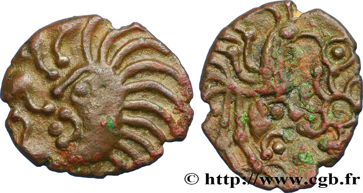 GALLIA BELGICA - BELLOVACI (Area of Beauvais) Bronze au coq à tête humaine AU