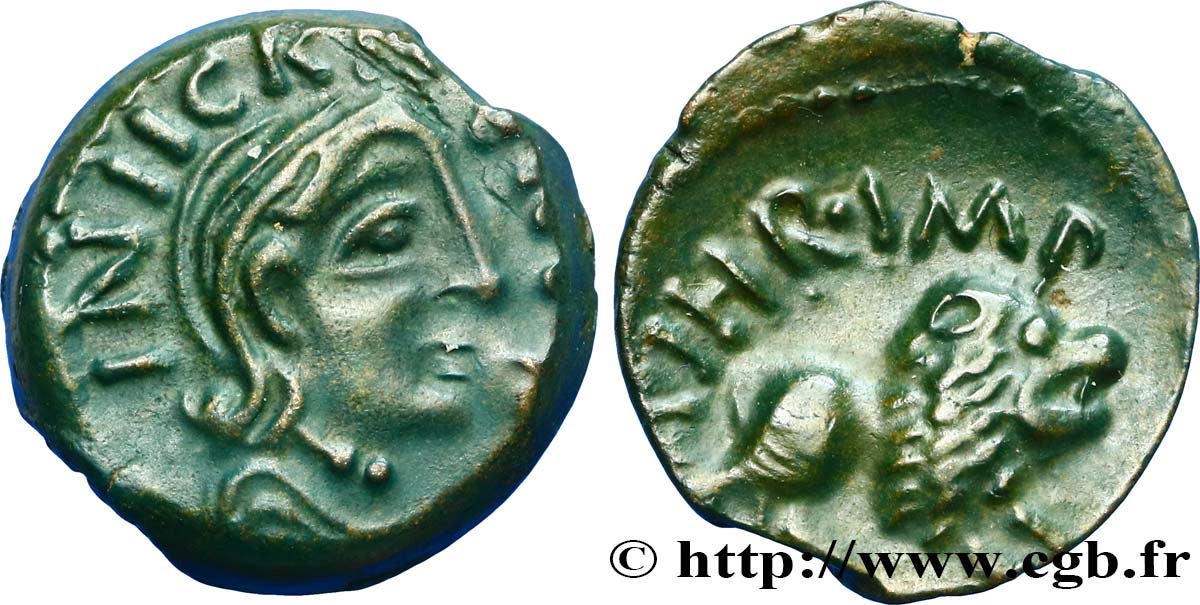 REMI / CARNUTES, Unspecified Bronze INIICRITVRIX / A.HIR.IMP au lion VZ