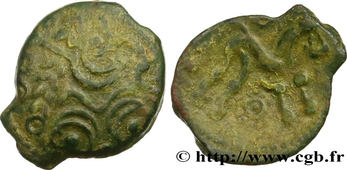 GALLIA - AULERCI EBUROVICES (Región d Evreux) Bronze au cheval, dérivé de types belges BC+