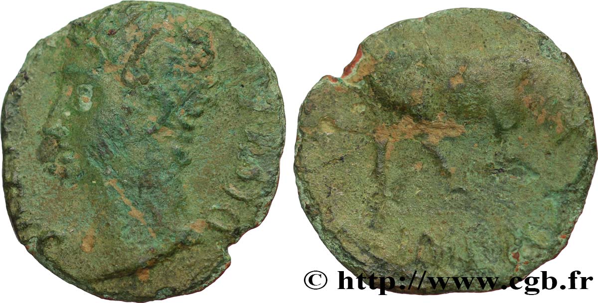 CENTRE, INCERTAINES Bronze au taureau, (semis ou quadrans), inversé TB+