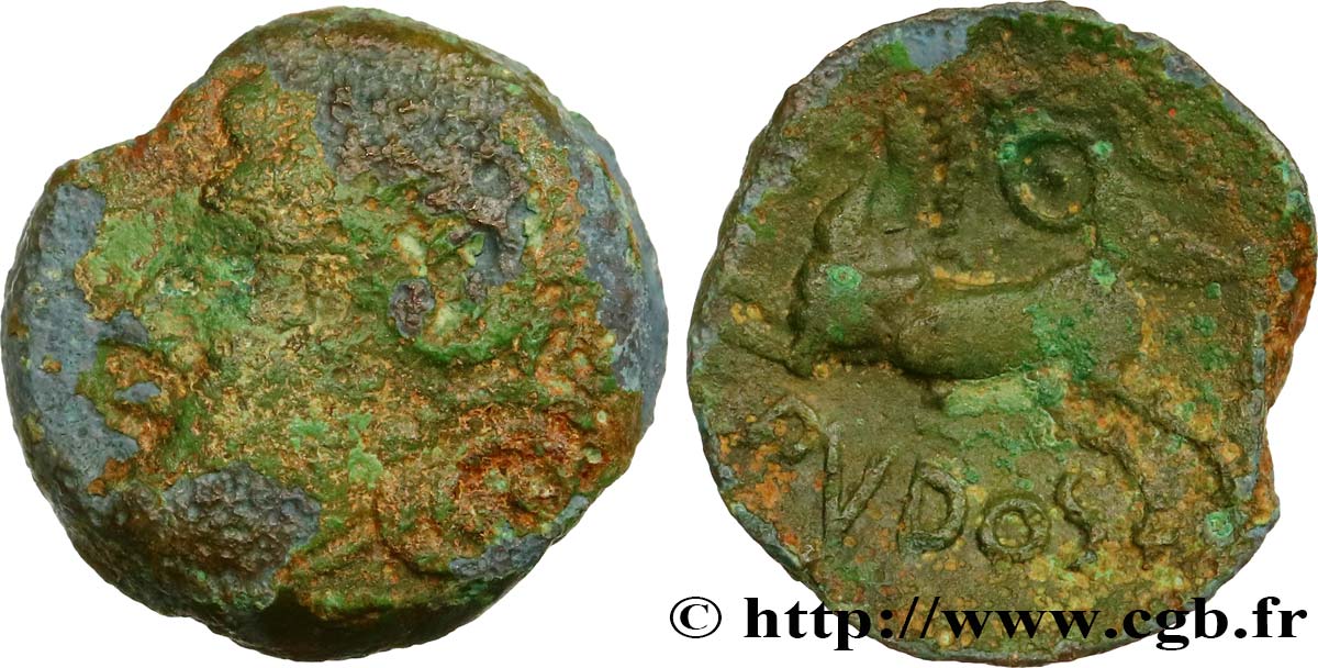 GALLIA - BITURIGES CUBI (Area of Bourges) Bronze ABVDOS aux trois annelets pointés VF