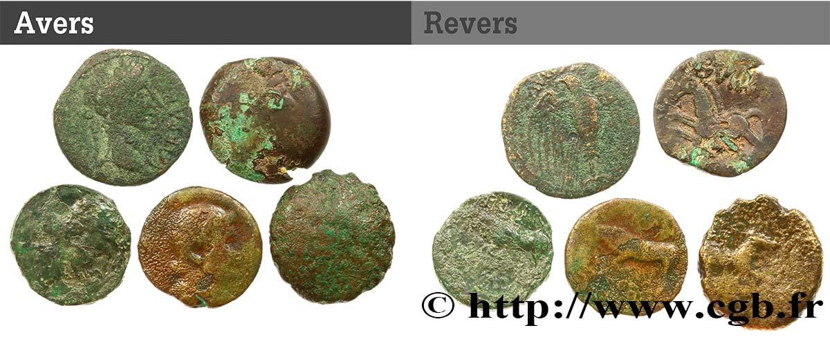 GALLO-BELGIEN - KELTIC Lot de 5 bronzes variés lot