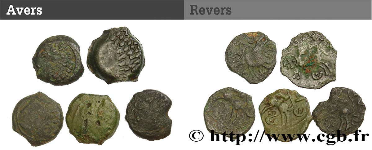 GALLIA BELGICA LINGONES (Regione di Langres) Lot de 5 bronzes EKPITO lotto