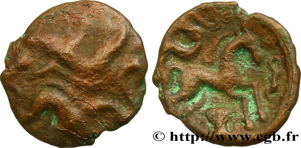 AMBIENS (Région d Amiens) Bronze aux sangliers affrontés TB/TB+