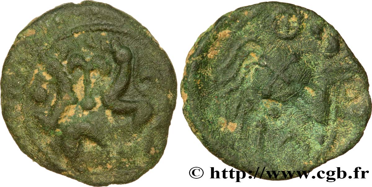 GALLIEN - BELGICA - AMBIANI (Region die Amiens) Bronze “au triskèle et au canard” SS