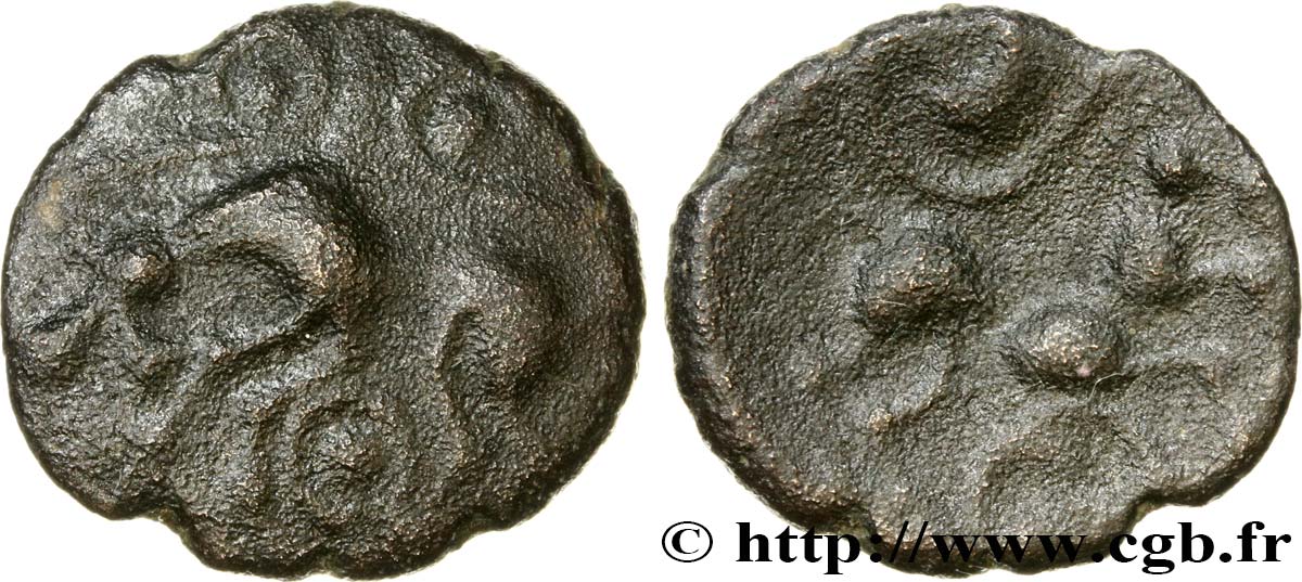 GALLIEN - BELGICA - AMBIANI (Region die Amiens) Bronze au cheval fSS