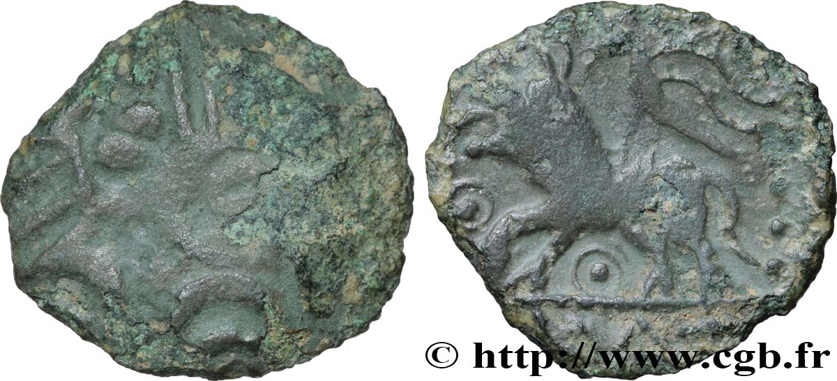 GALLIA - CARNUTES (Región de la Beauce) Bronze COIIAT, lion à gauche BC/BC+