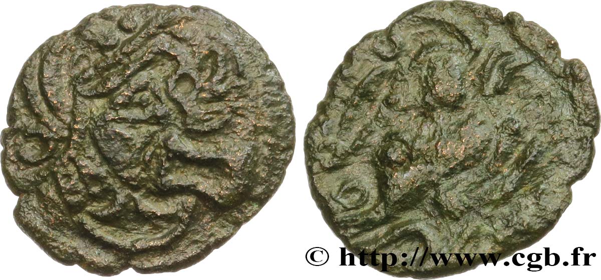 GALLIEN - BELGICA - BELLOVACI (Region die Beauvais) Bronze au coq, “type d’Hallencourt” fSS