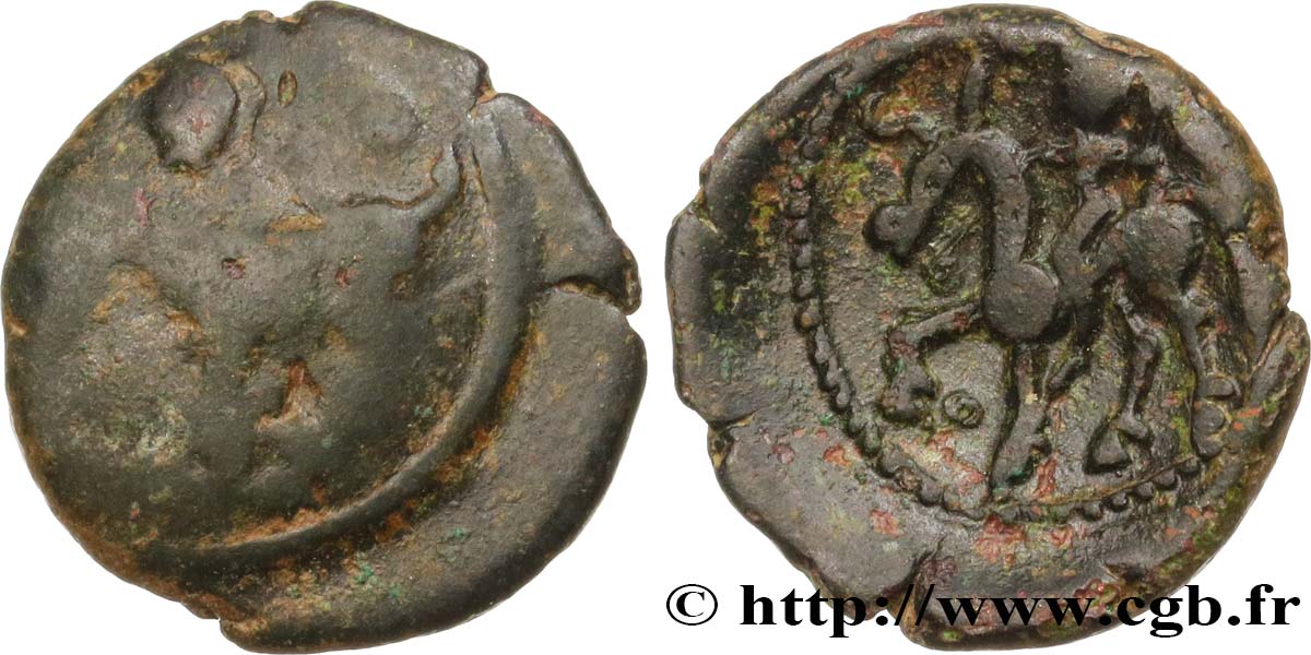 GALLIEN - BELGICA - AMBIANI (Region die Amiens) Bronze au taureau et au bucrane fSS/SS