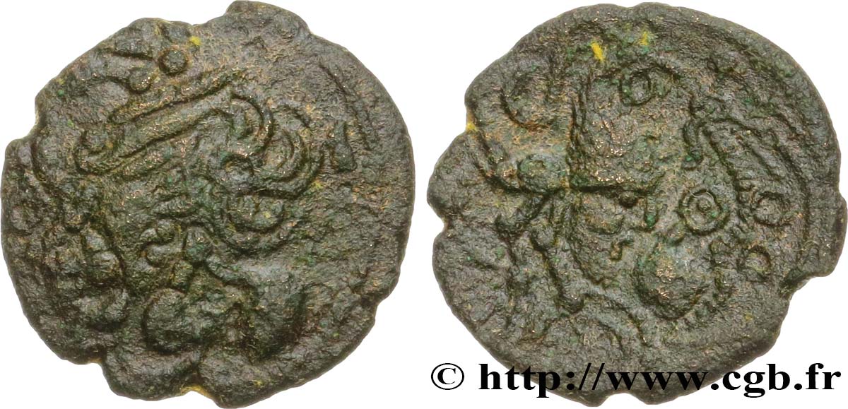 GALLIA BELGICA - BELLOVACI (Area of Beauvais) Bronze au coq, “type d’Hallencourt” VF