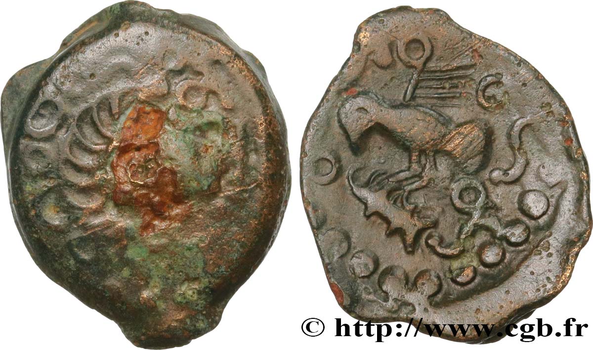GALLIA BELGICA - MELDI (Región de Meaux) Bronze à l’aigle et au sanglier, classe I BC+/MBC