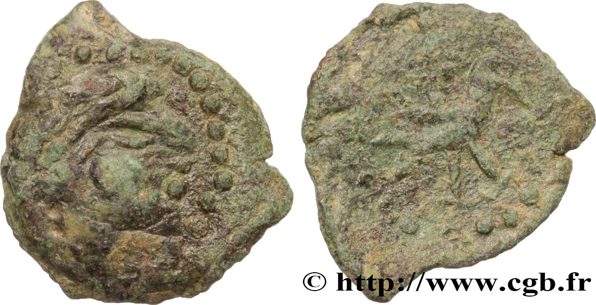 GALLIA - BELGICA - BELLOVACI (Región de Beauvais) Bronze à l oiseau, “type de Vendeuil-Caply” BC+