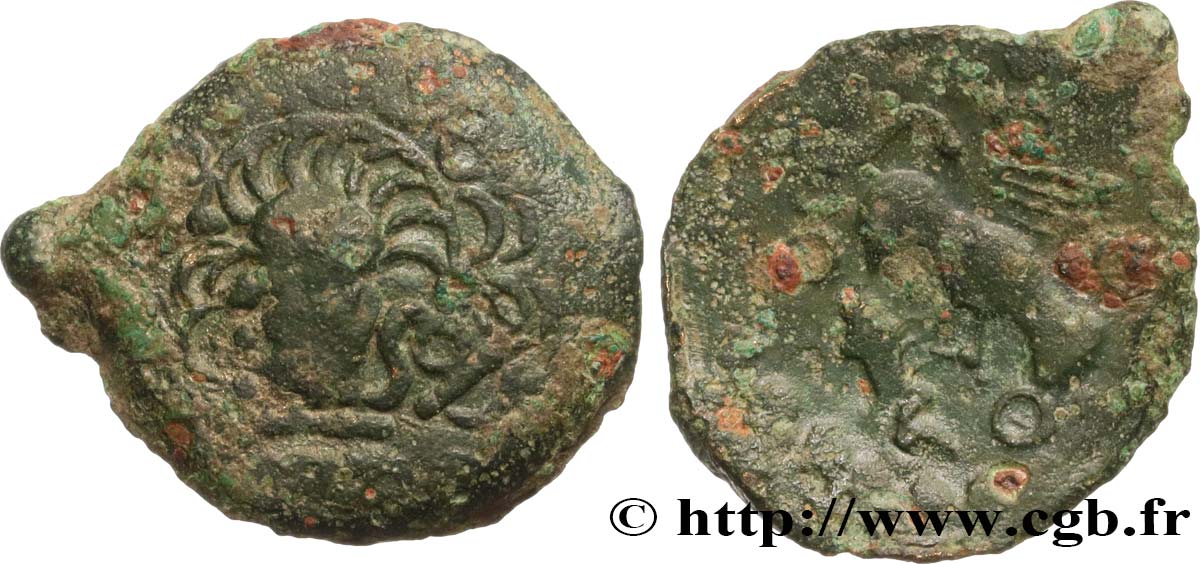 GALLIA BELGICA - MELDI (Area of Meaux) Bronze à l’aigle et au sanglier, classe I VF