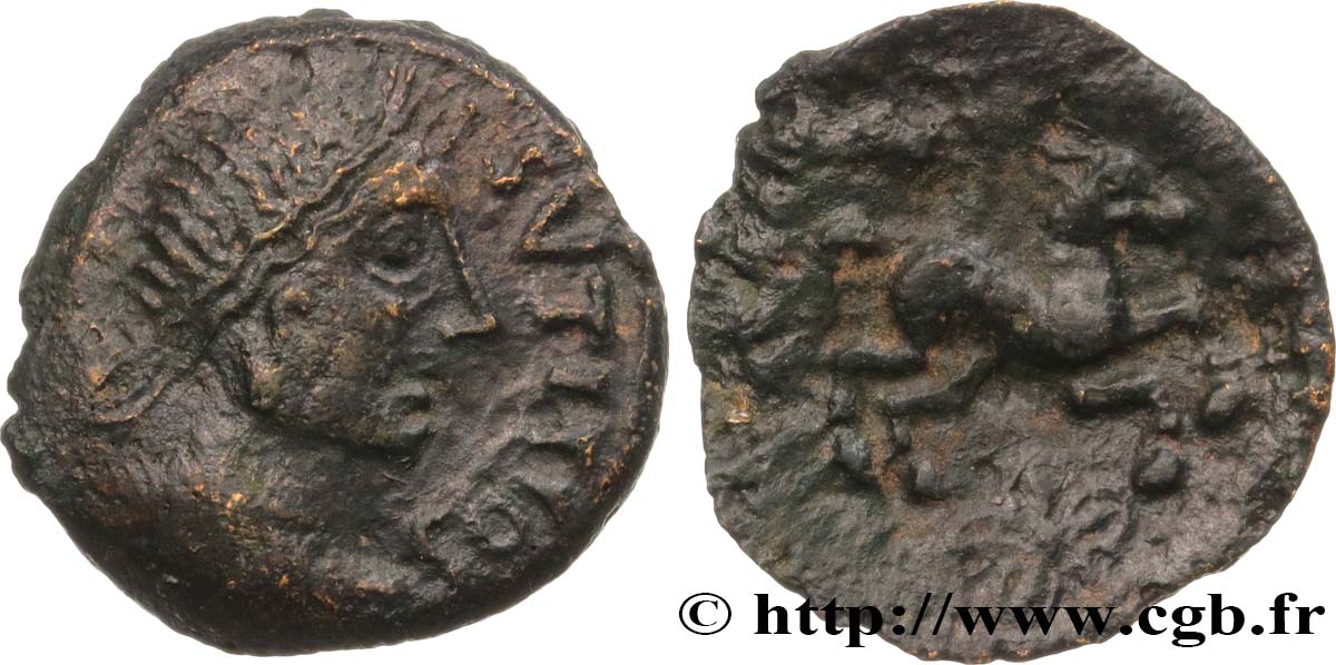 VELIOCASSES (Regione di Normandia) Bronze SVTICOS, classe V à la petite tête de face q.BB