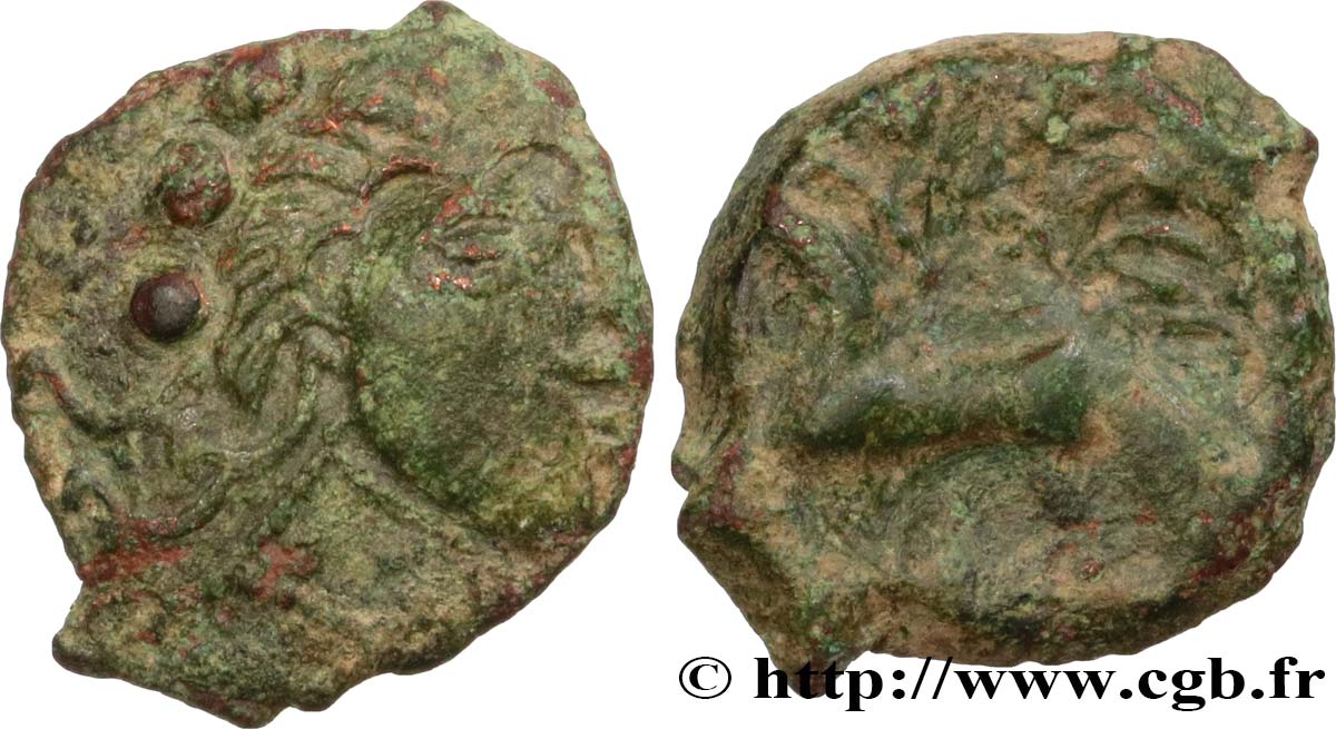 GALLIA BELGICA - REMI (Area of Reims) Bronze au cheval et aux annelets XF/VF