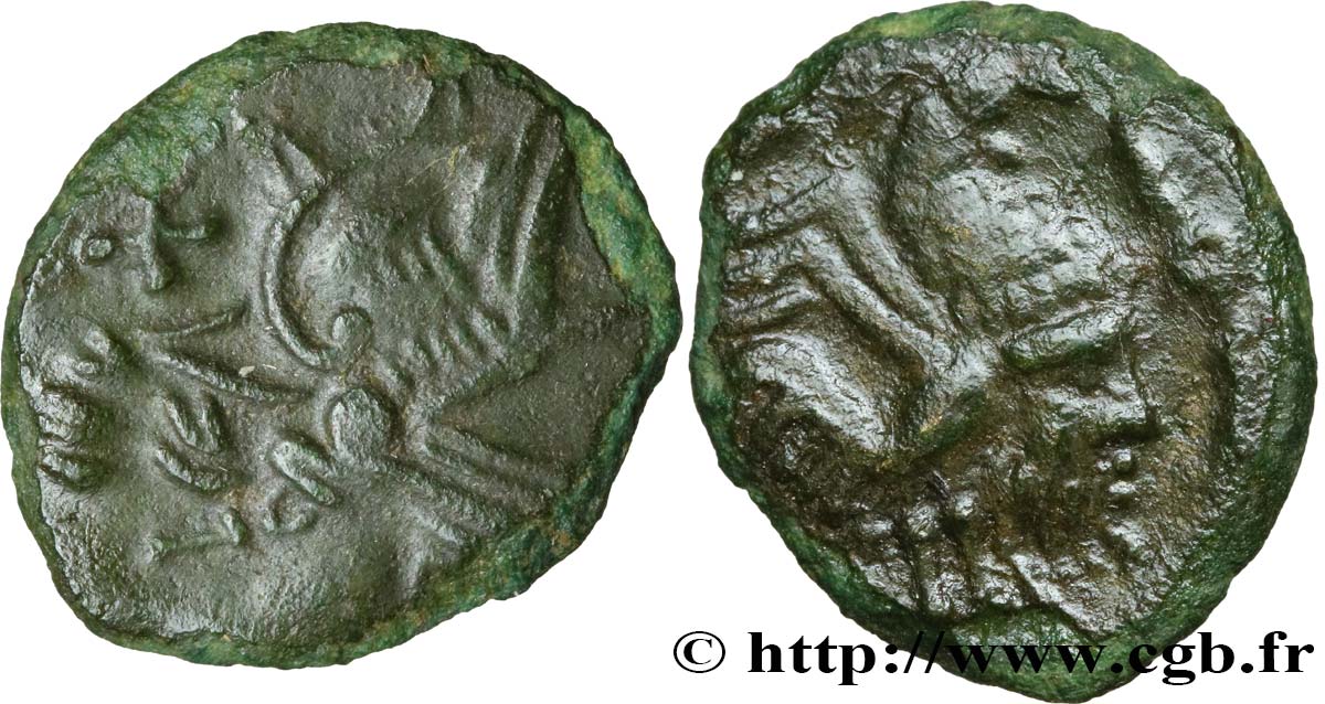 GALLIA BELGICA - BELLOVACI (Area of Beauvais) Bronze au coq, “type de Bracquemont” XF