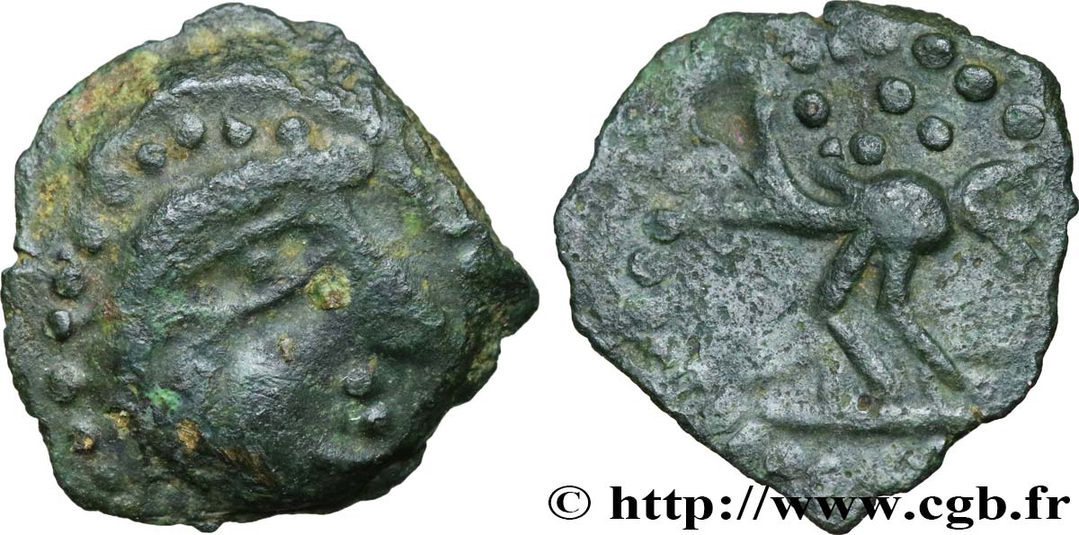 GALLIEN - BELGICA - BELLOVACI (Region die Beauvais) Bronze à l oiseau, “type de Vendeuil-Caply” SS