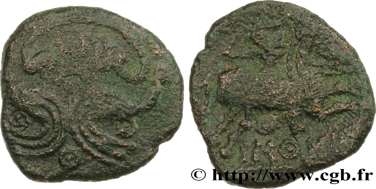 GALLIEN - BELGICA - AMBIANI (Region die Amiens) Bronze IMONO au cavalier S