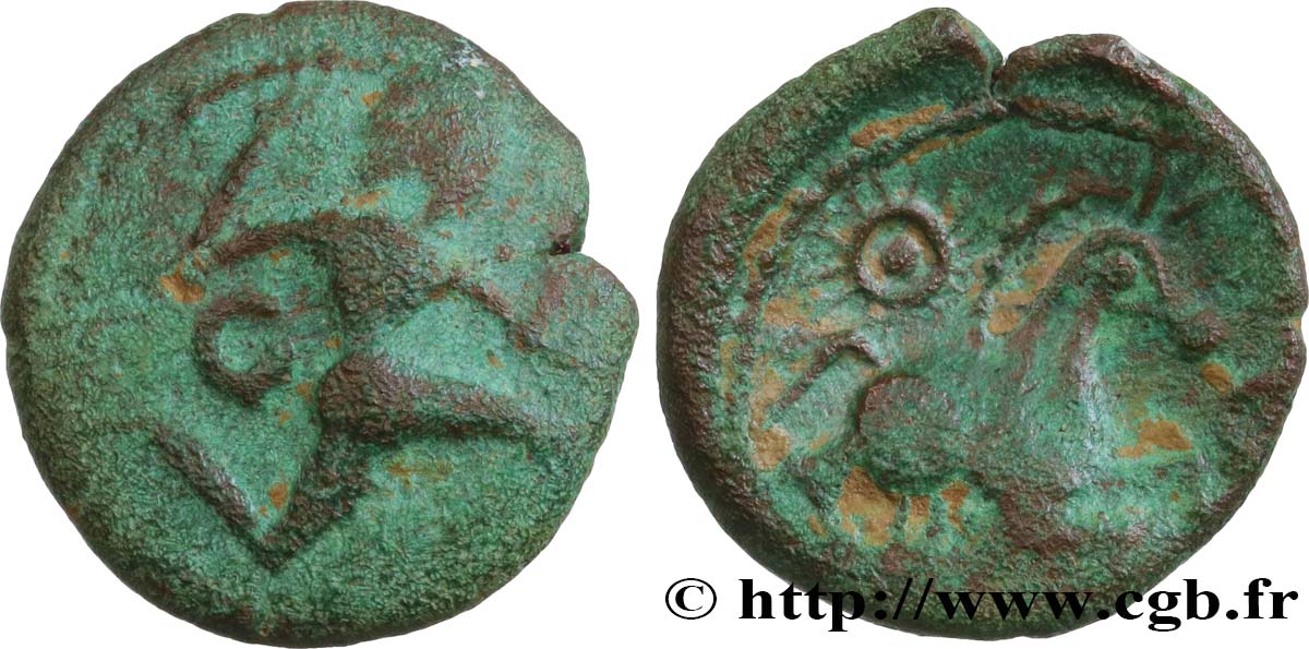 GALLIEN - BELGICA - BELLOVACI (Region die Beauvais) Bronze au personnage courant fSS/SS