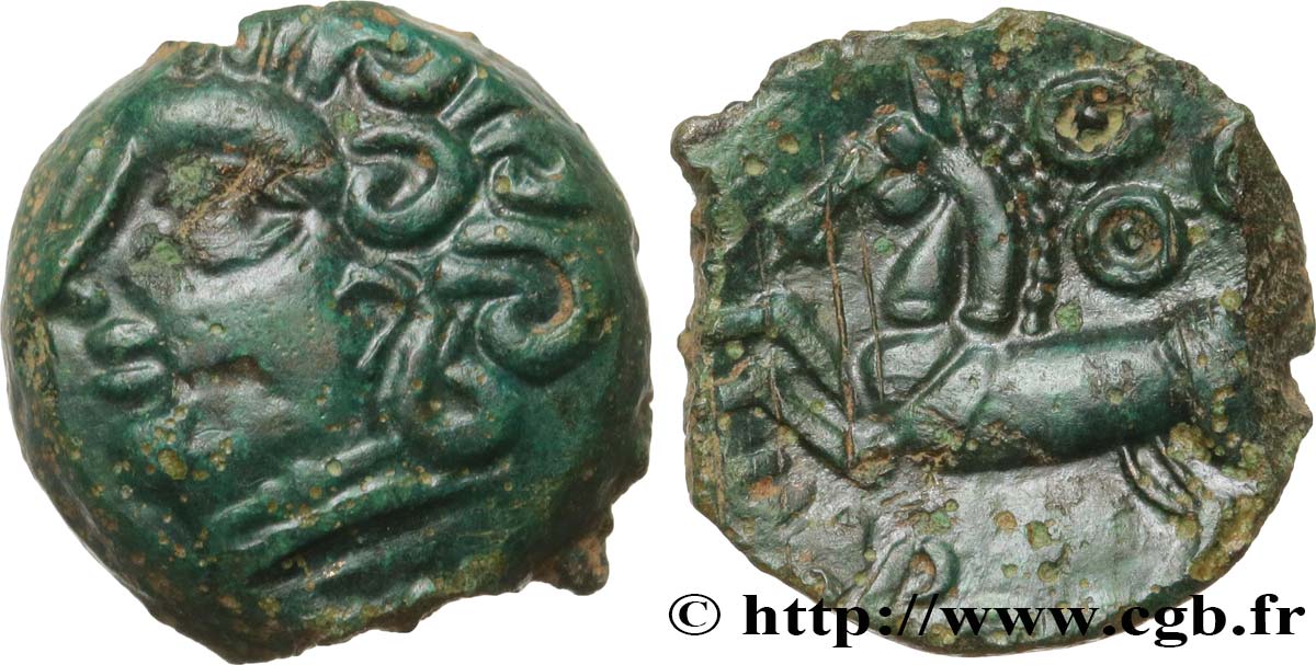 GALLIA - BITURIGES CUBI (Area of Bourges) Bronze ABVDOS aux trois annelets pointés AU