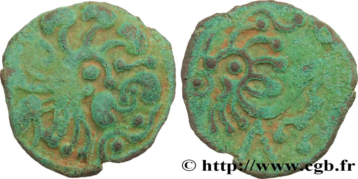 GALLIA - BELGICA - BELLOVACI (Región de Beauvais) Bronze au lion BC+