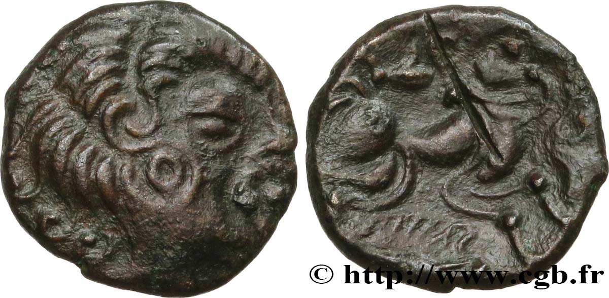 GALLIA - ARMORICA - CORIOSOLITÆ (Región de Corseul, Cotes d Armor) Quart de statère de billon, classe III au nez en epsilon EBC