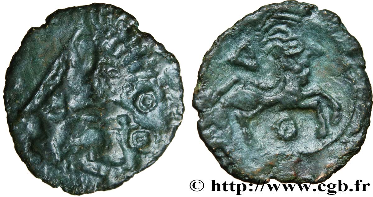 GALLIEN - BELGICA - BELLOVACI (Region die Beauvais) Bronze à l’archer agenouillé et au petit cheval SS